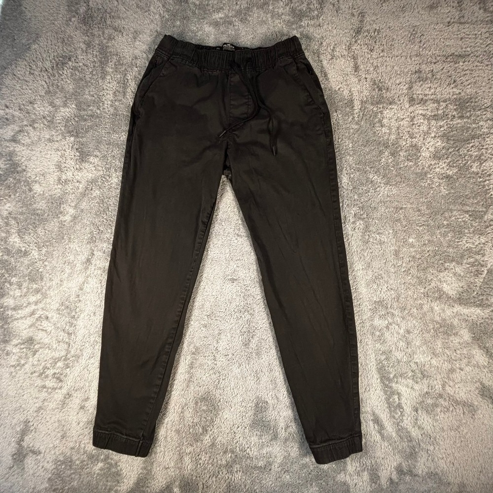 Hollister Mens Athletic Skinny Jogger Black Advanced Stretch Pants Small